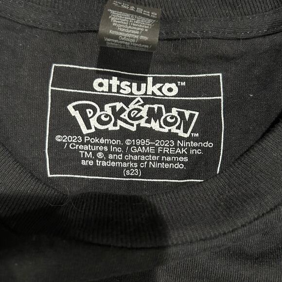 ATSUKO POKEMON New Black Long Sleeve Graphic Tee Size L - Picture 3 of 7